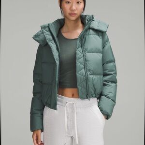 Lululemon Wunder Puff Cropped Jacket Medium Forest 12